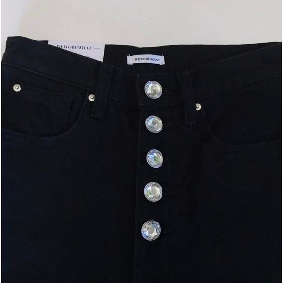 WEWOREWHAT Danielle Jeans Crystal Button Up Black Jeans Size 25 NWT NEW - Picture 4 of 9